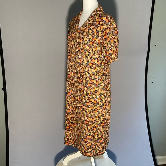 Vintage Bob Mackie Studio Silk Abstract Print Dress Size 12 - Picture 13 of 16